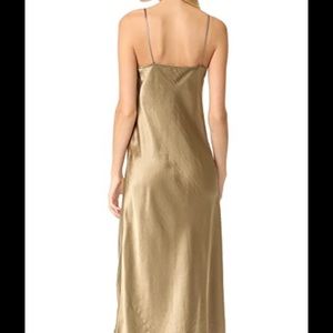 Vince Satin V Neck Slip Dress